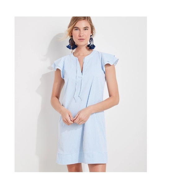 Vineyard Vines Women's XL Harbor Flutter Tunic Dress Tide Blue Striped nwt - Picture 1 of 5